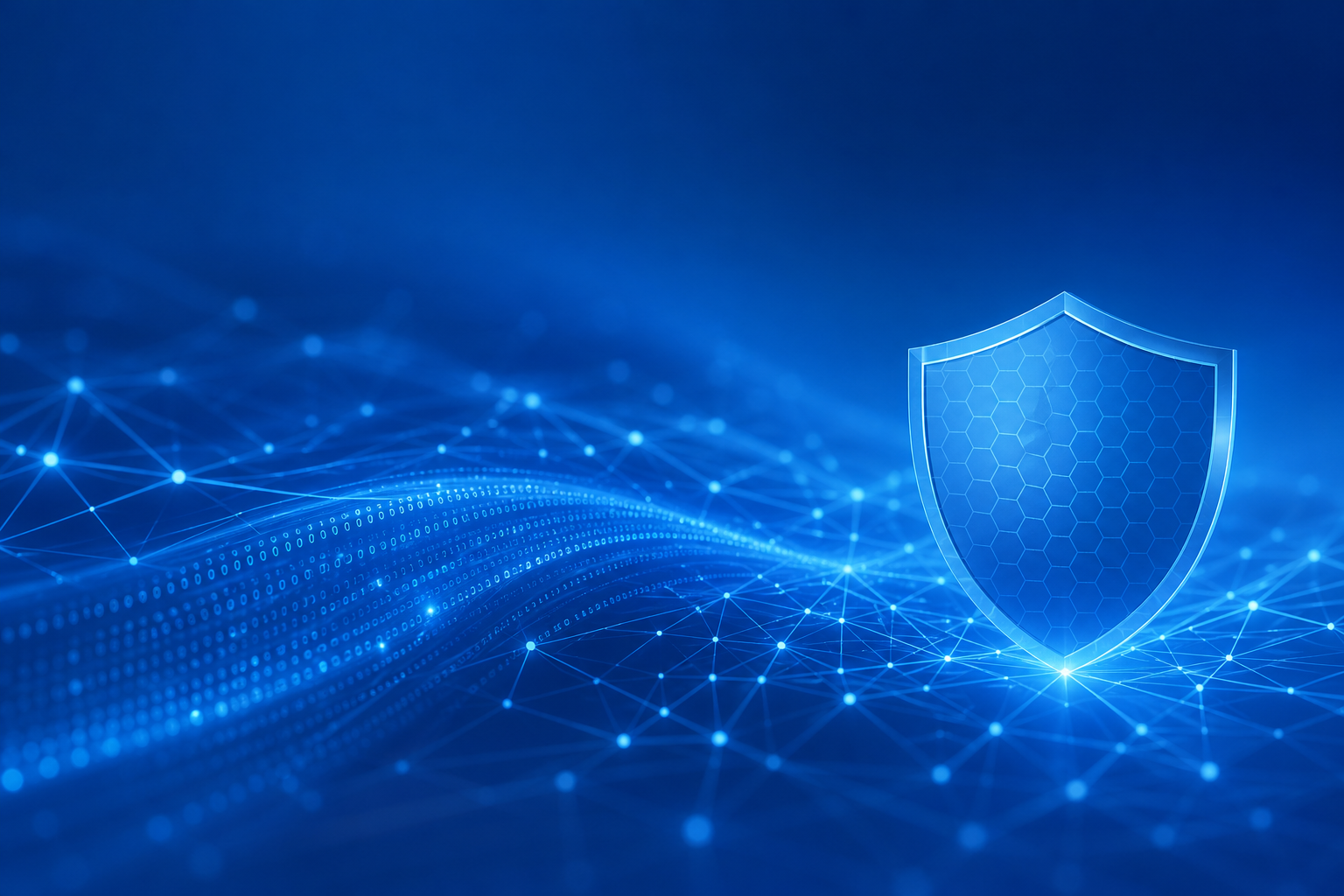 Abstract visualization of cybersecurity: digital protection and network resilience